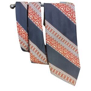 VTG Leonard Edmond Navy/Red Stripe Geometric Tie